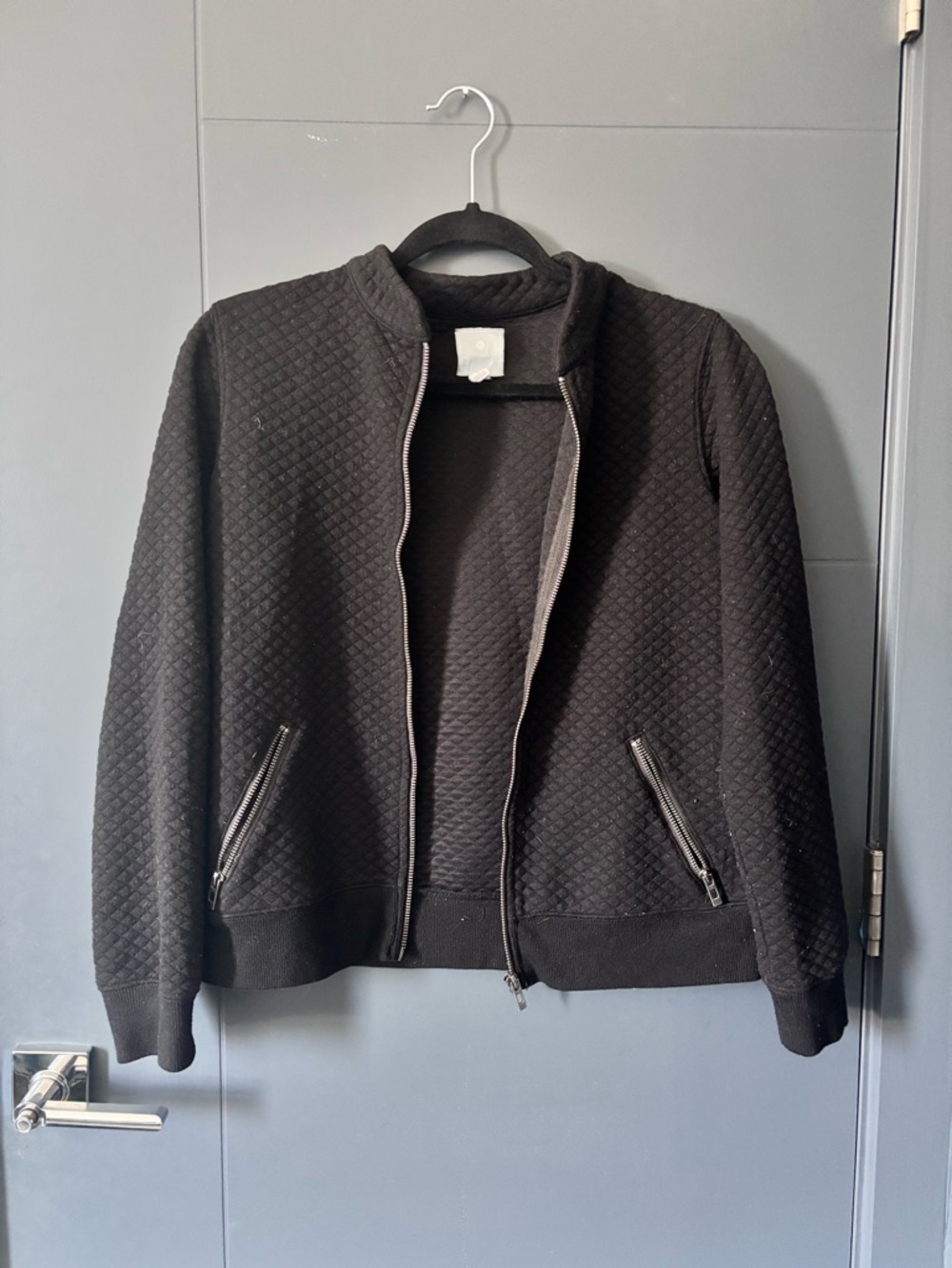 dressbarn Black Quilted Collar Jacket